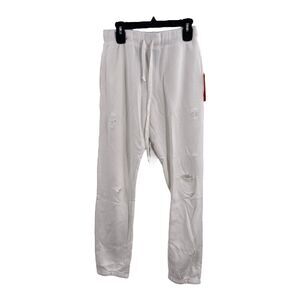 La Detresse White Sweatpants Distressed Small New